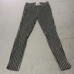Paige Jeans Women’s Stripe Hoxton Ultra Skinny Midrise Ankle Zip Black/White, 29